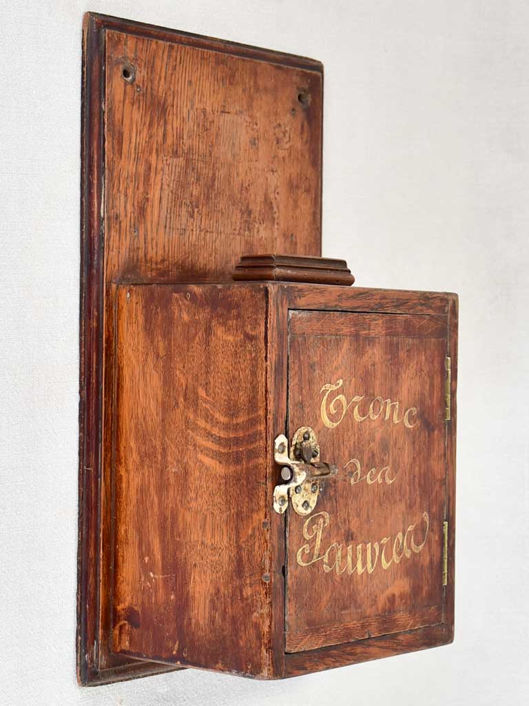 Early twentieth century Church collection box 'Trone de Pauvre'