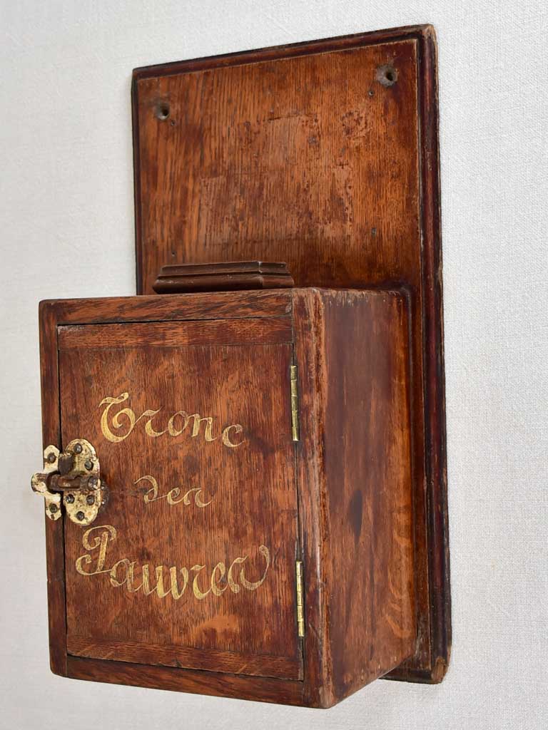 Early twentieth century Church collection box 'Trone de Pauvre'