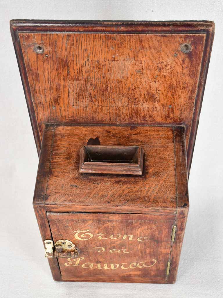 Early twentieth century Church collection box 'Trone de Pauvre'