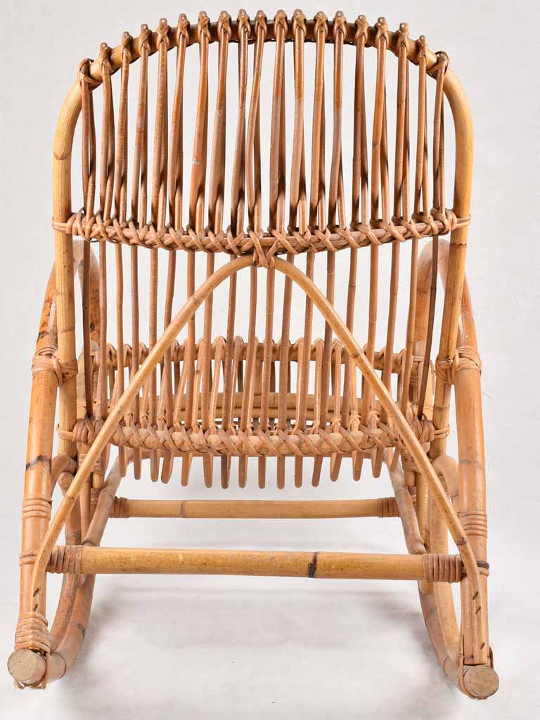 Large 1950s wicker armchair / rocking chair - Franco Albini