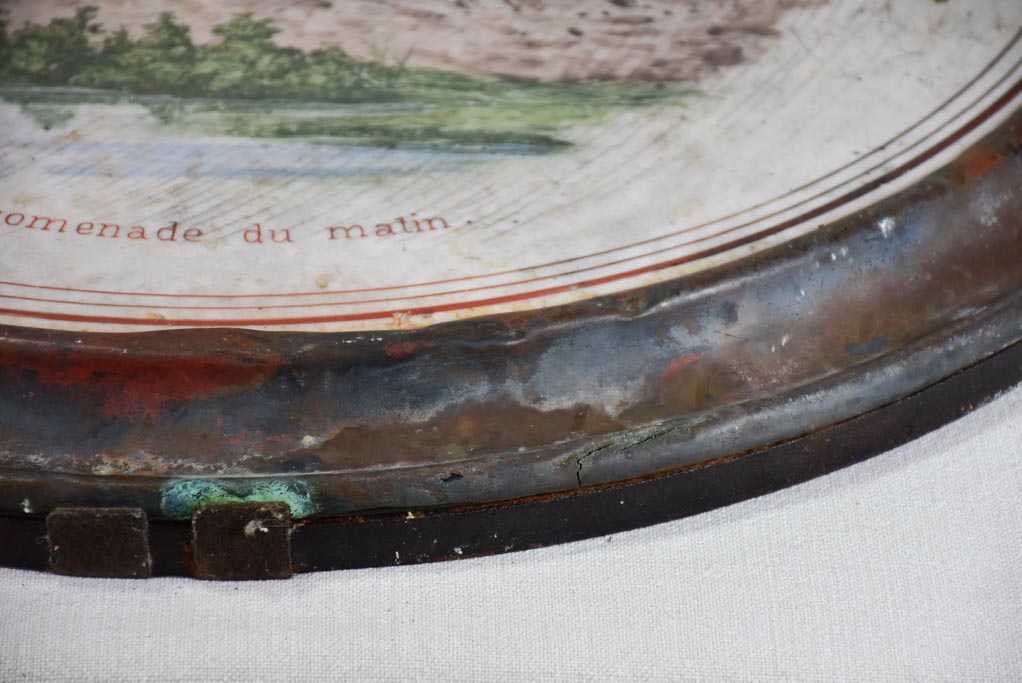 Antique French lid / table top - enamel cast iron 24¾"