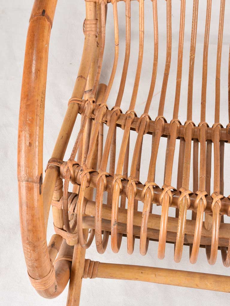 Large 1950s wicker armchair / rocking chair - Franco Albini