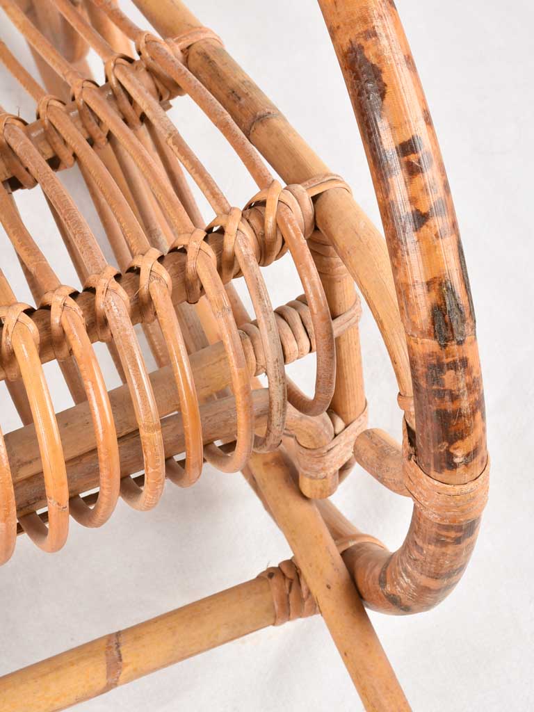 Large 1950s wicker armchair / rocking chair - Franco Albini