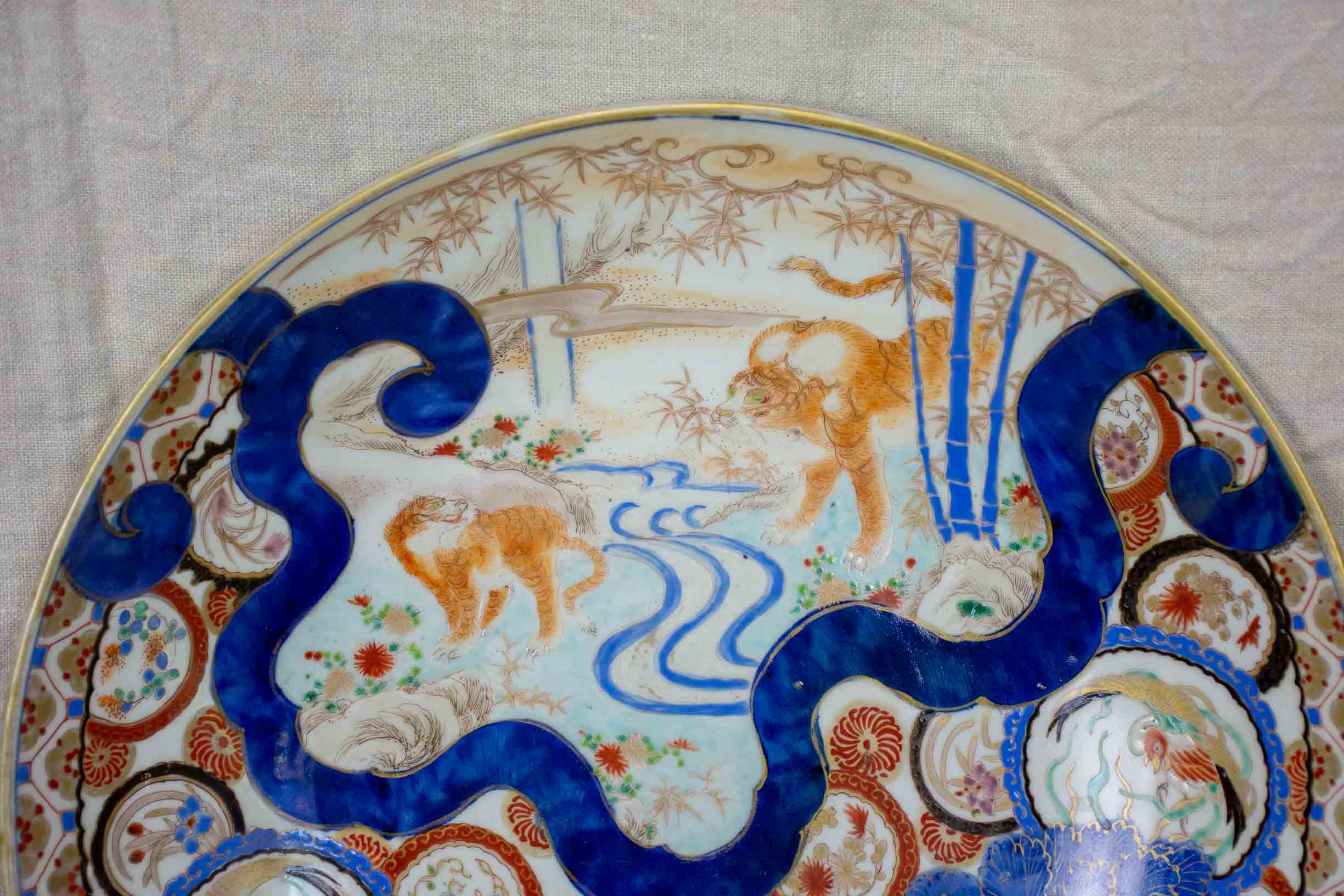 Impressive antique Japanese porcelain centerpiece