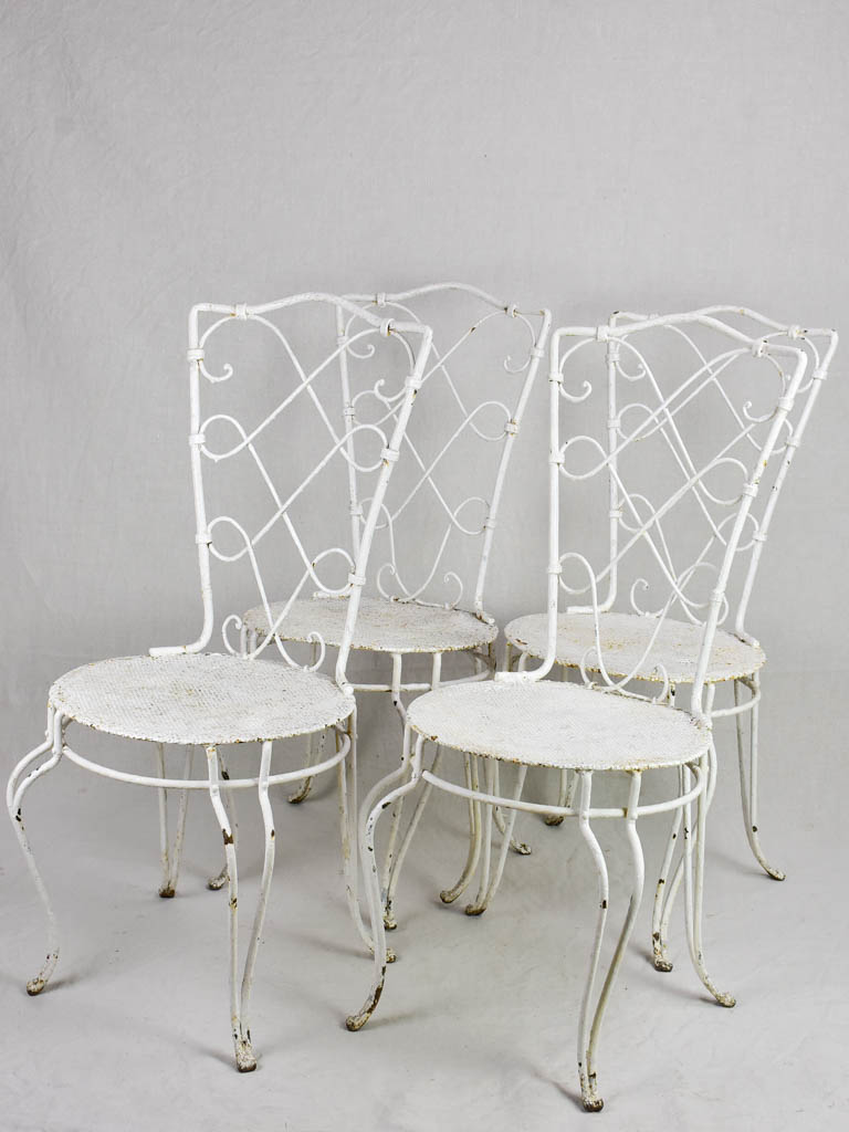 Set of four early 20th Century Parisian garden chairs