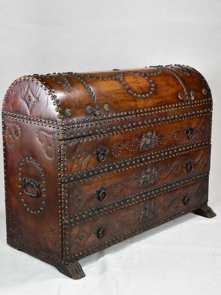 Rare leather travel commode / chest 1930's