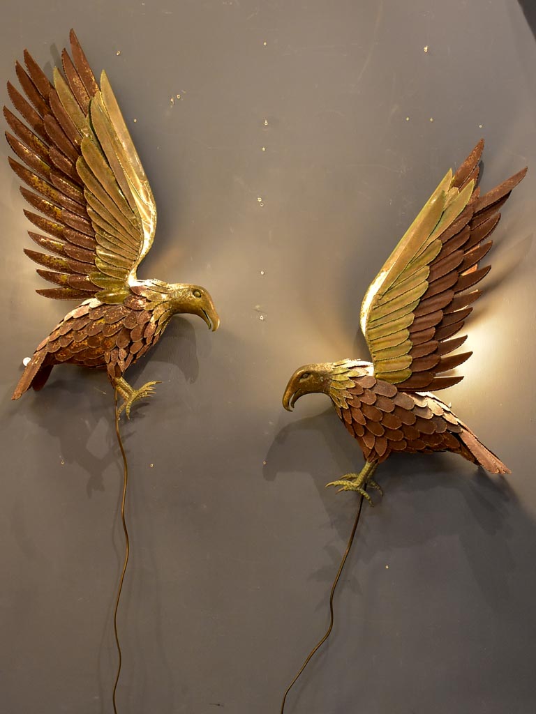 Pair of 1970's wall appliques - hawks