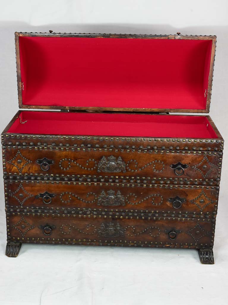 Rare leather travel commode / chest 1930's