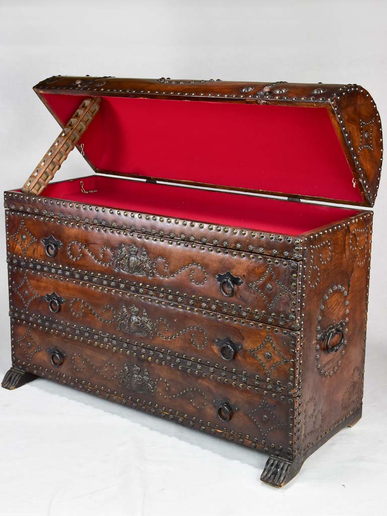 Rare leather travel commode / chest 1930's