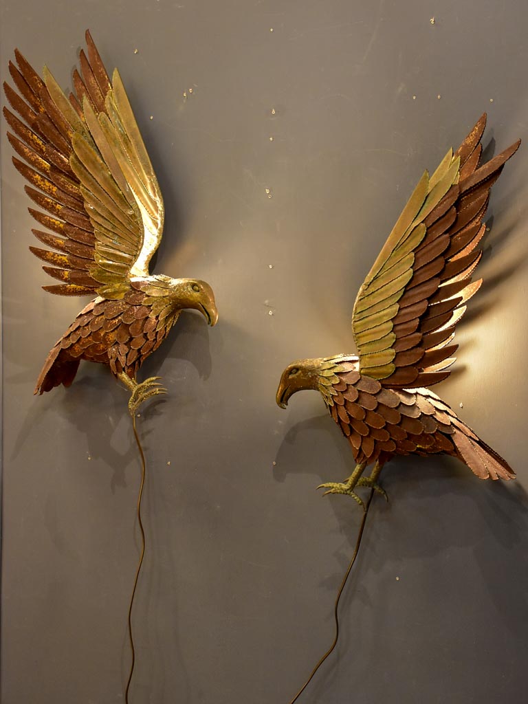 Pair of 1970's wall appliques - hawks