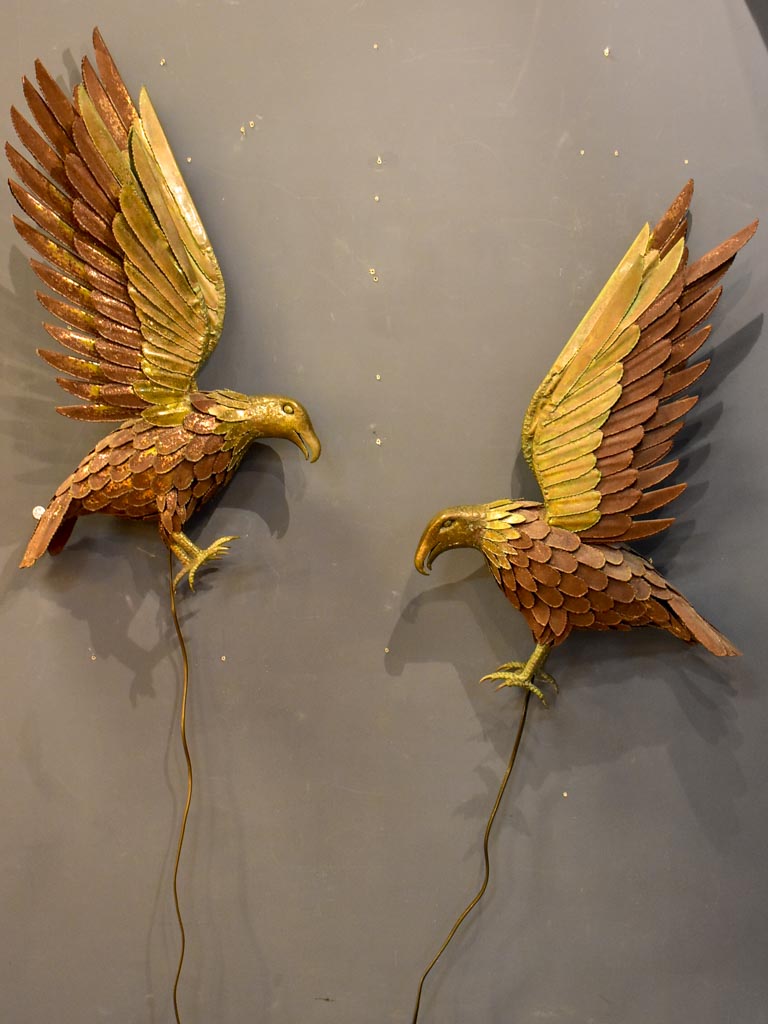 Pair of 1970's wall appliques - hawks