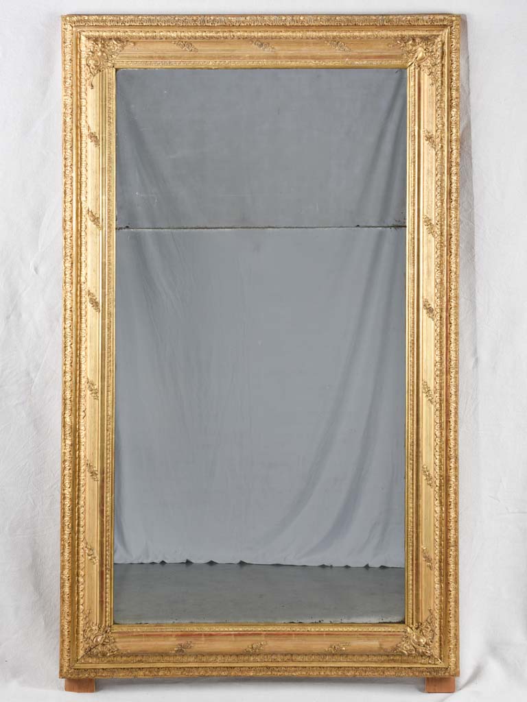 Large early 19th century gilded mirror with 2 panes 66¼" x 41¼"