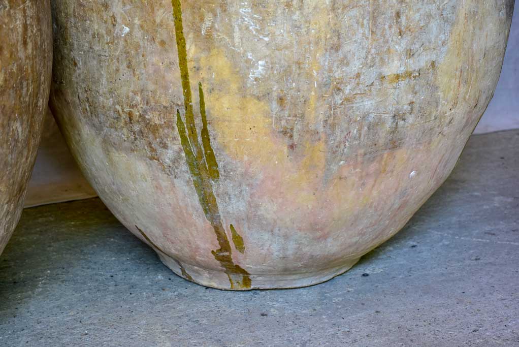 Two very large 18th Century Biot Jars with terracotta lids 41"