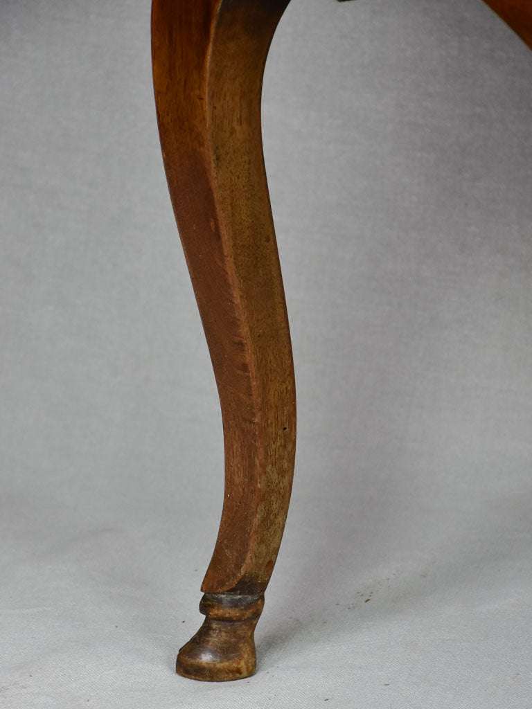 Antique French marquetry sauteuse commode with hoof feet