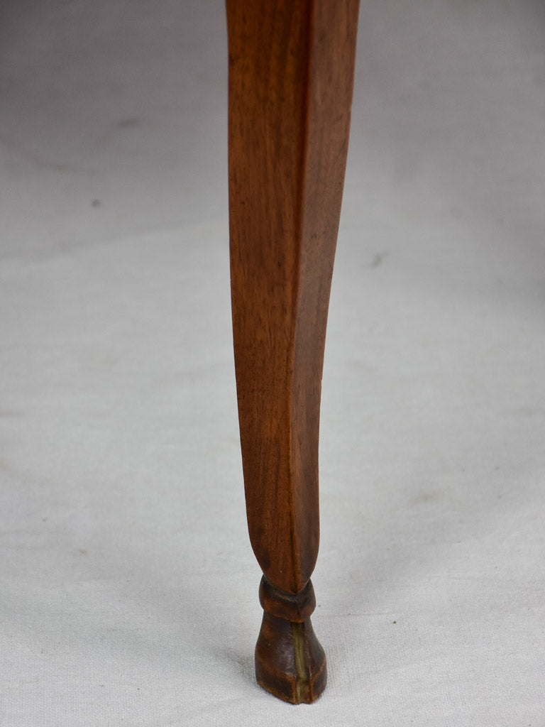 Antique French marquetry sauteuse commode with hoof feet
