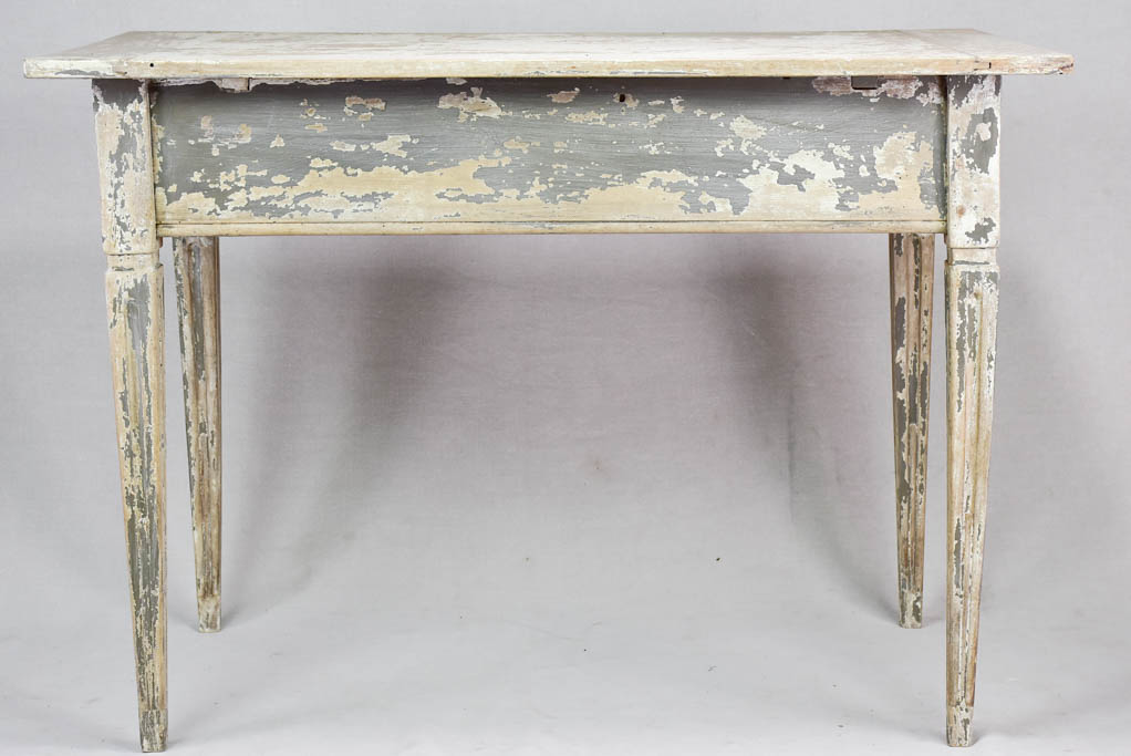 Late eighteenth-century Louis XVI French desk / table with tapered legs and drawer
