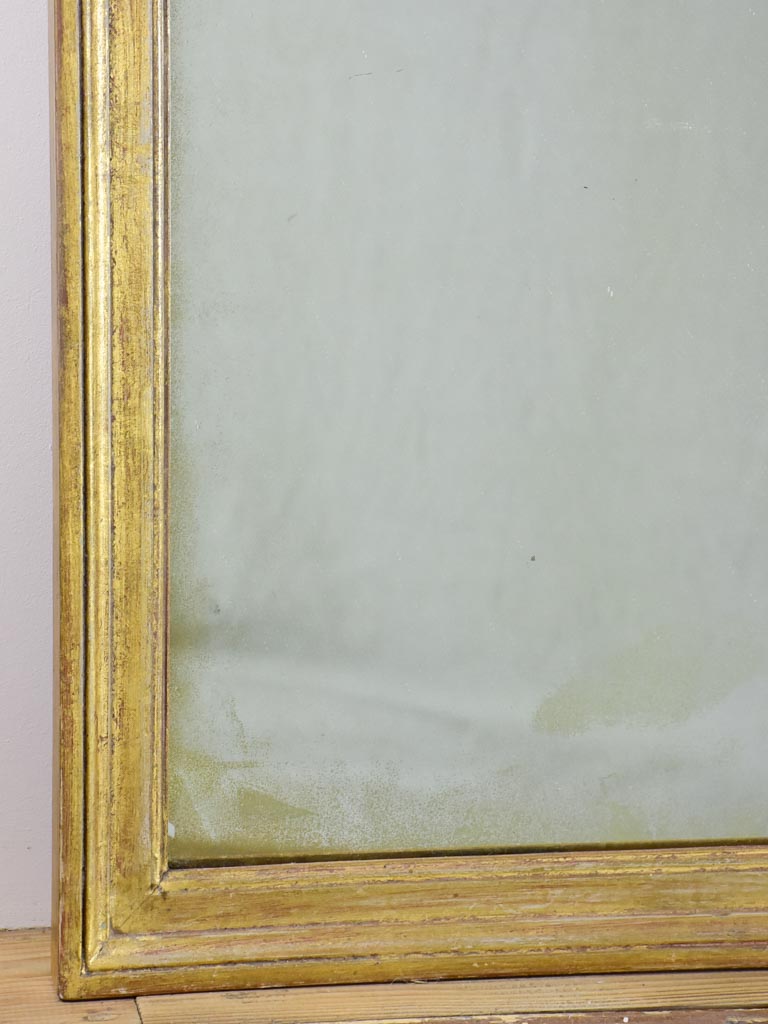 Early 20th Century French rectangular mirror with gold frame 19¾" x 44"
