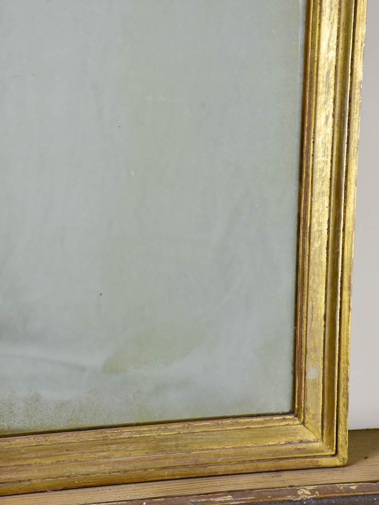 Early 20th Century French rectangular mirror with gold frame 19¾" x 44"