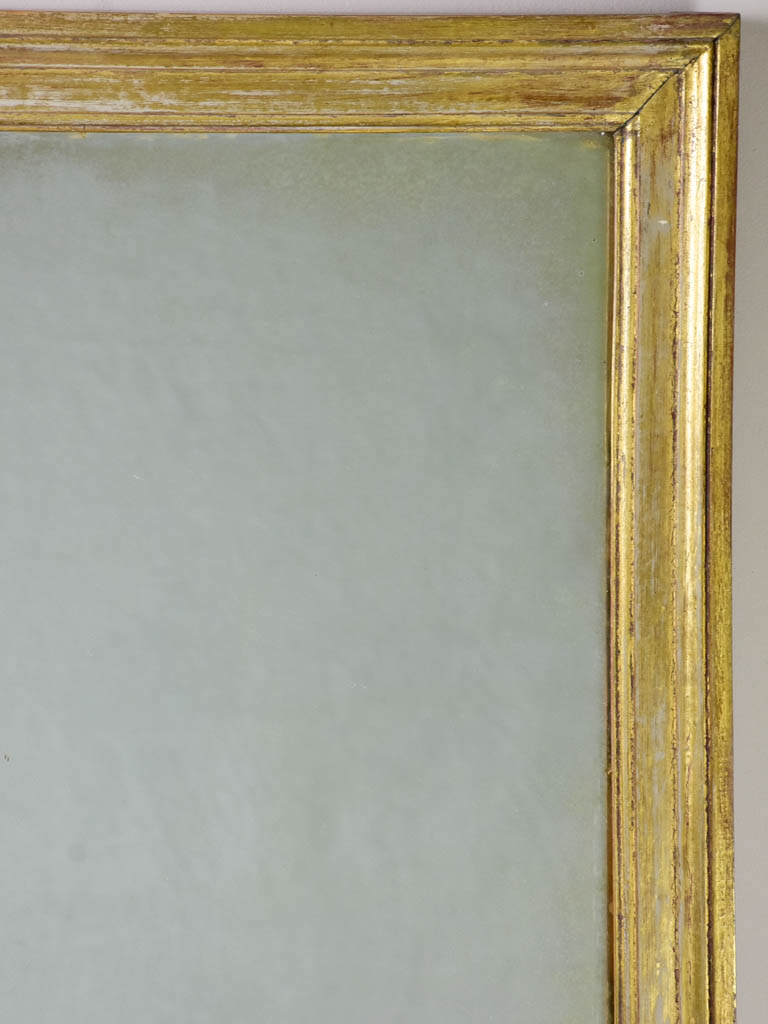 Early 20th Century French rectangular mirror with gold frame 19¾" x 44"