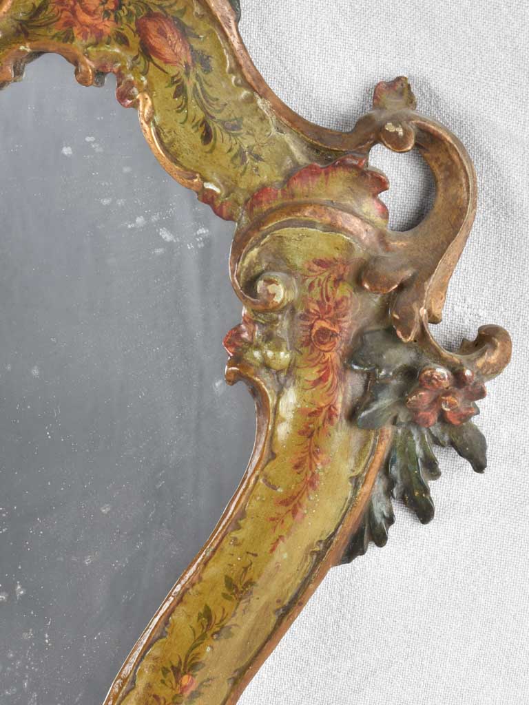 Pair of 19th century Italian mirrors painted frames 24¾" x 18"