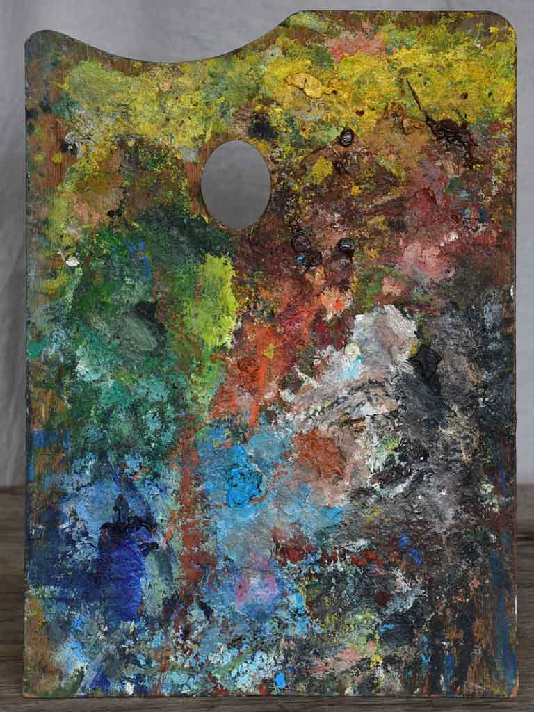 Vintage French artist's paint palette - two sided