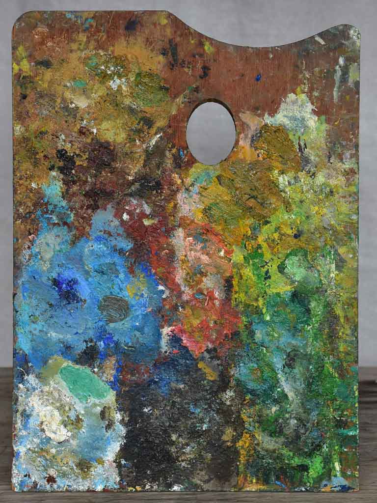 Vintage French artist's paint palette - two sided