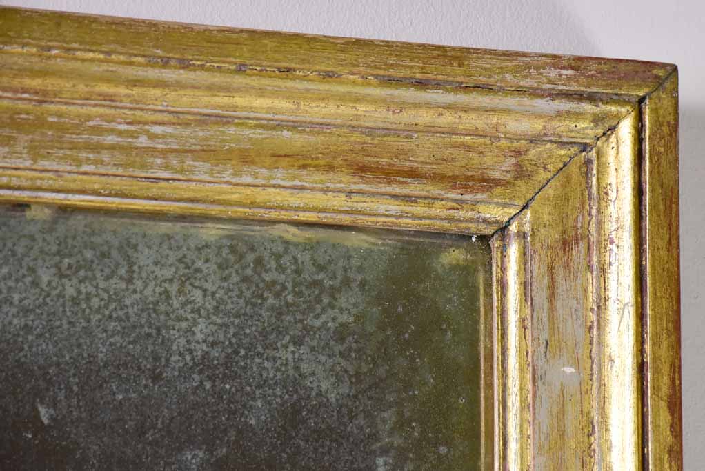 Early 20th Century French rectangular mirror with gold frame 19¾" x 44"