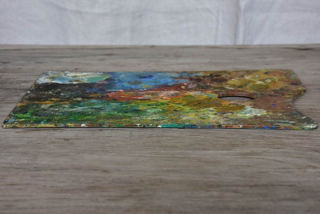 Vintage French artist's paint palette - two sided