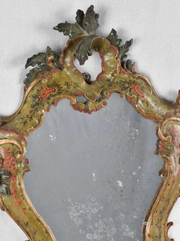 Pair of 19th century Italian mirrors painted frames 24¾" x 18"
