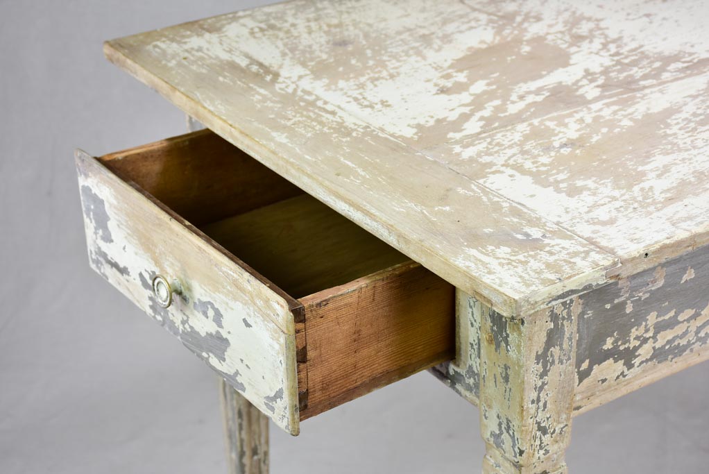 Late eighteenth-century Louis XVI French desk / table with tapered legs and drawer