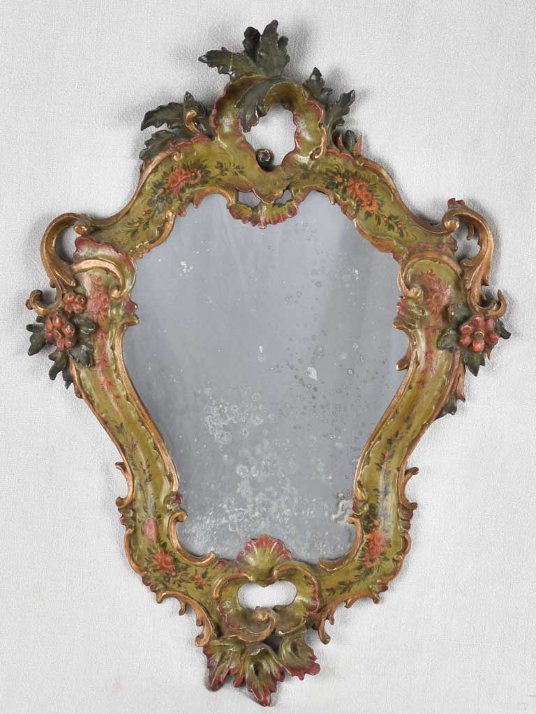 Pair of 19th century Italian mirrors painted frames 24¾" x 18"