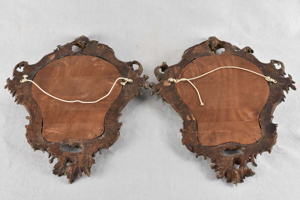 Pair of 19th century Italian mirrors painted frames 24¾" x 18"