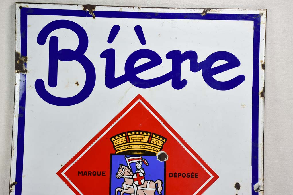 Large 1960's French enamel sign - Beer from Alsace 54" x 37¾"