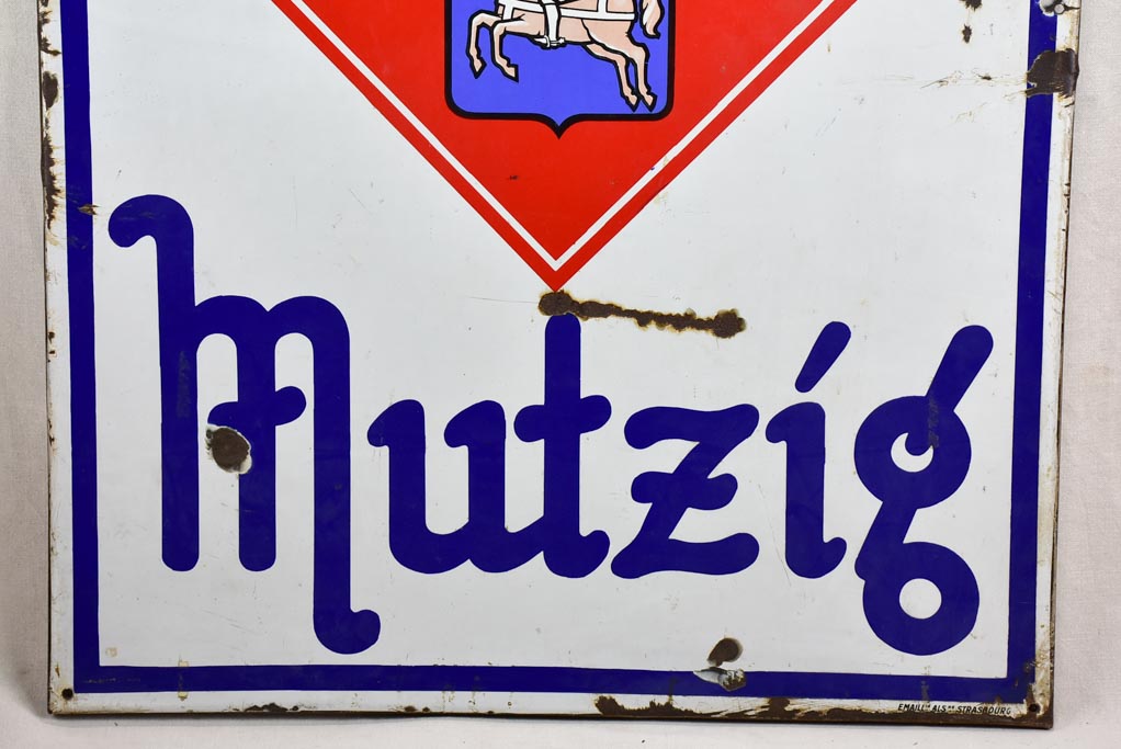 Large 1960's French enamel sign - Beer from Alsace 54" x 37¾"