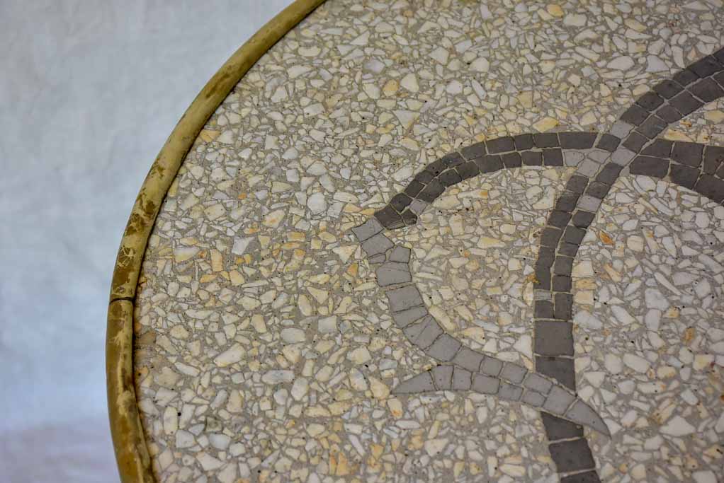 Early 20th Century French bistro table with mosaic monogram