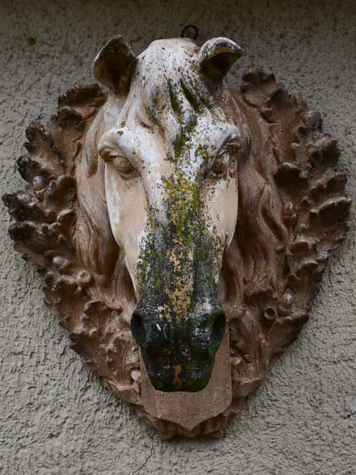 Antique French terracotta horse head 22½"