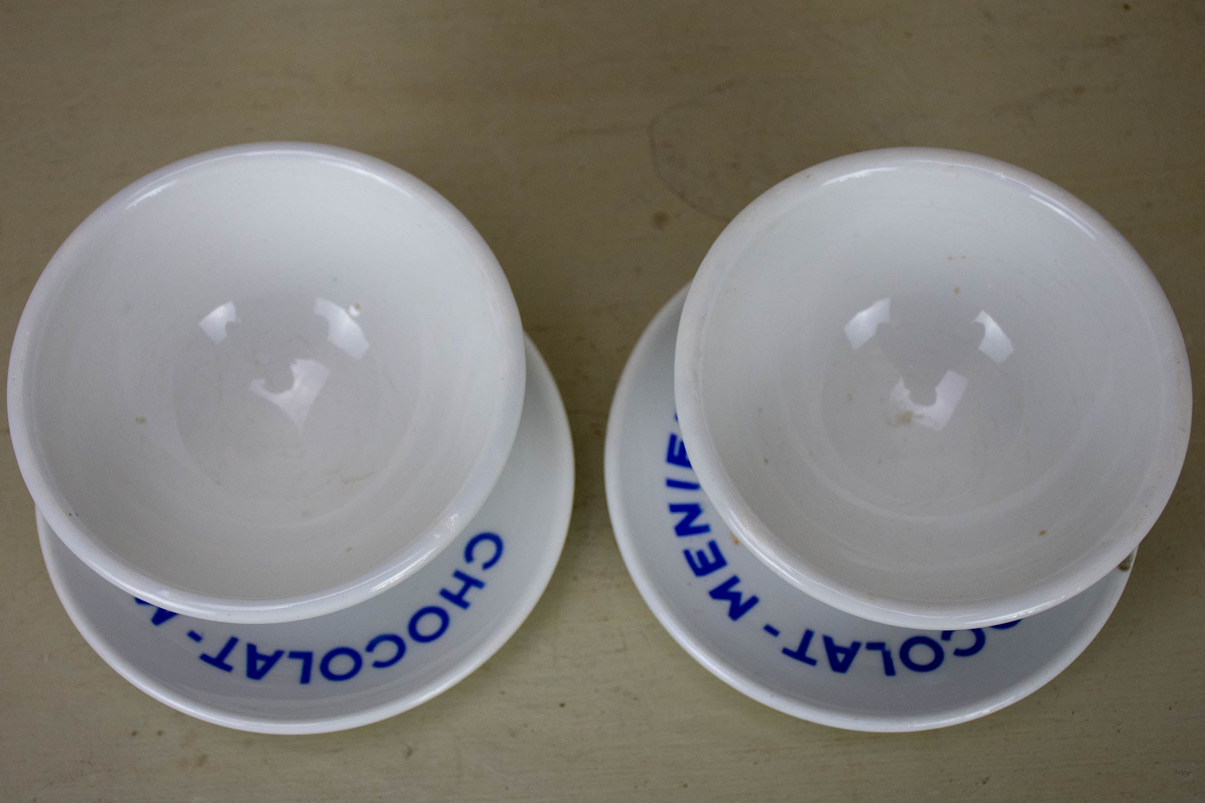 Chocolate Menier cups and saucers