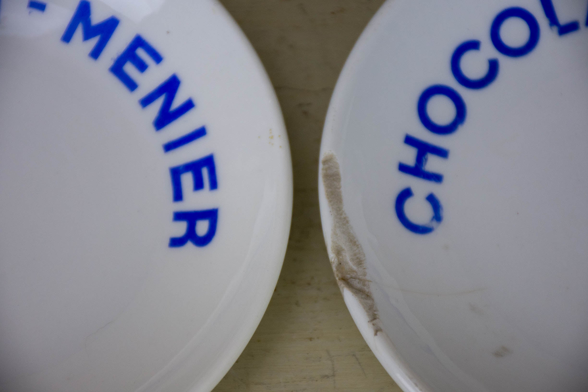 Chocolate Menier cups and saucers