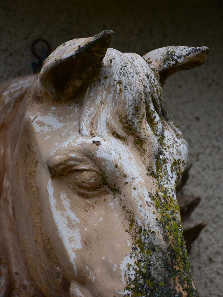 Antique French terracotta horse head 22½"