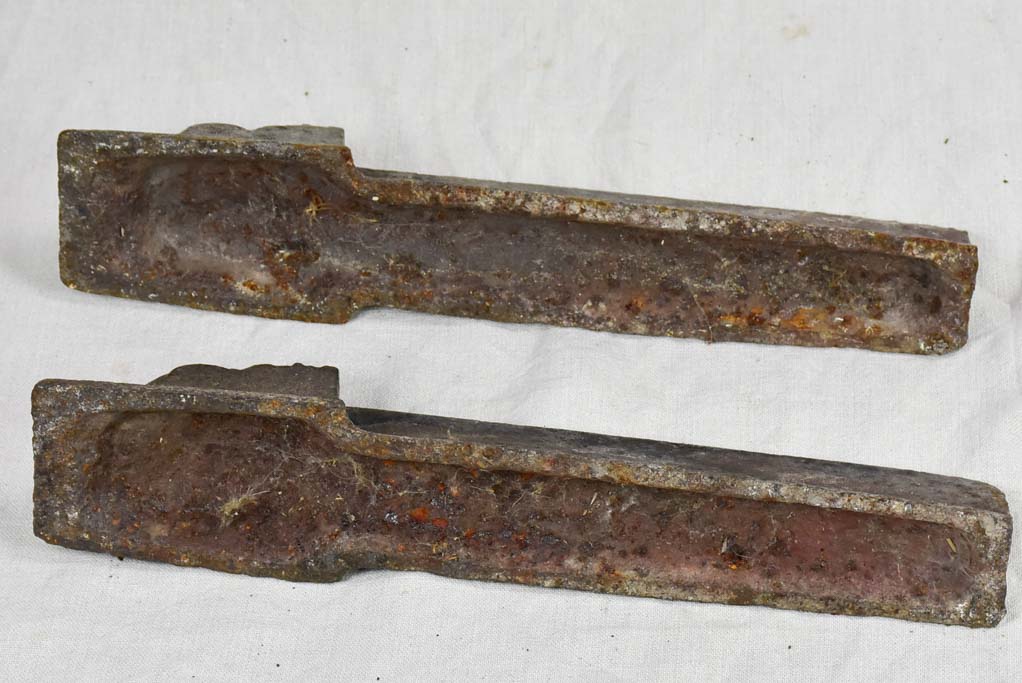 Pair of 18th Century French fireplace andirons with faces 17¾"