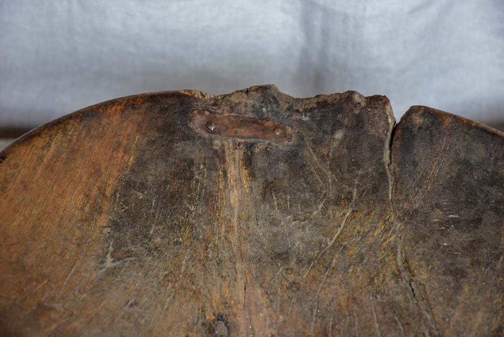 Antique primitive raised wooden bowl