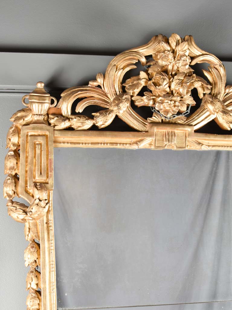 Vintage oak-decor Louis XVI mirror