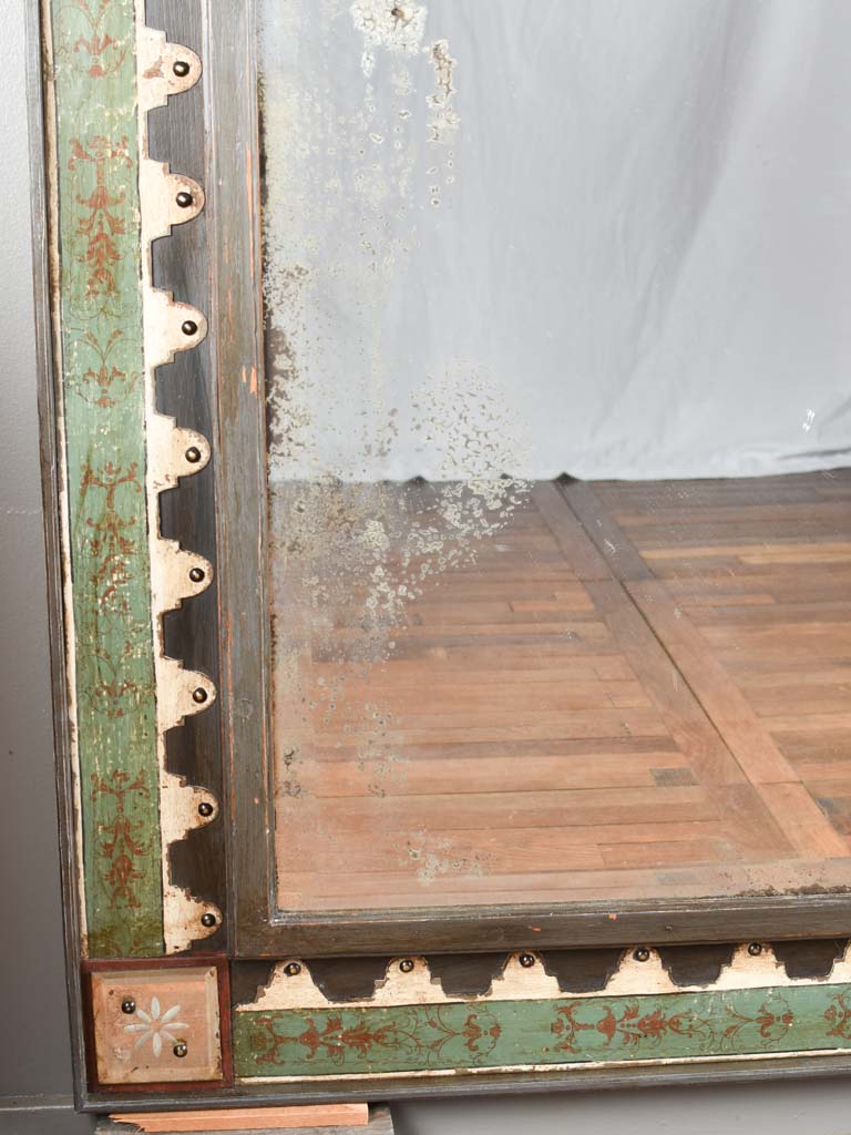 Antique mirror in frame made from salvaged elements 72¾" x 49½"