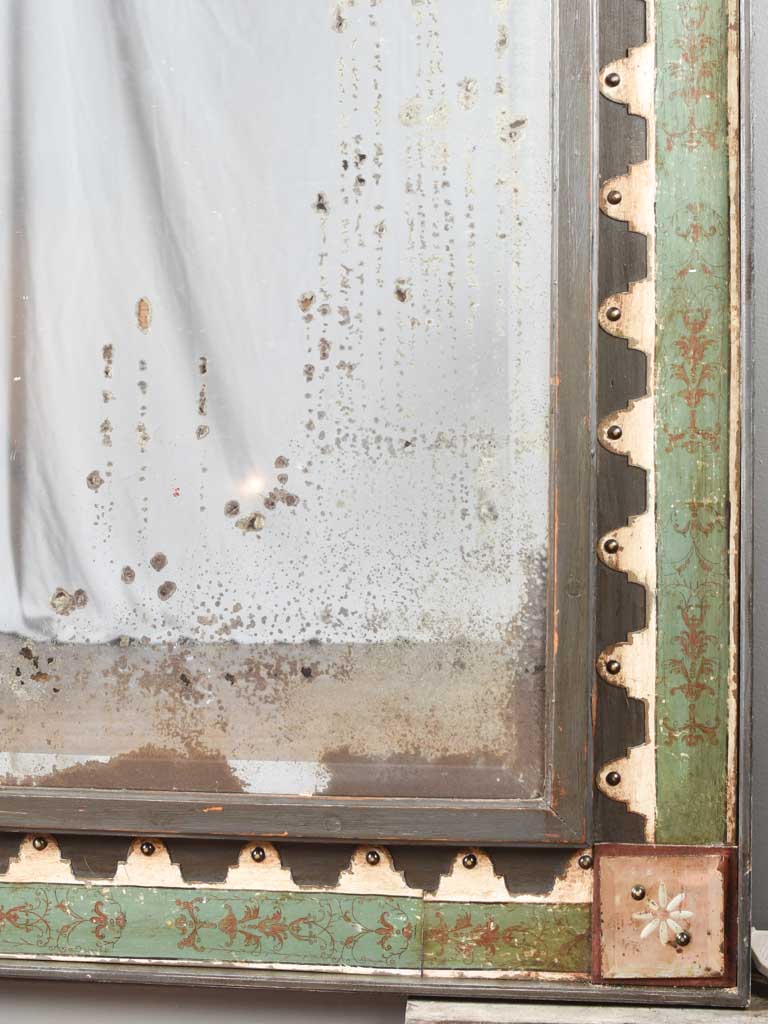 Antique mirror in frame made from salvaged elements 72¾" x 49½"