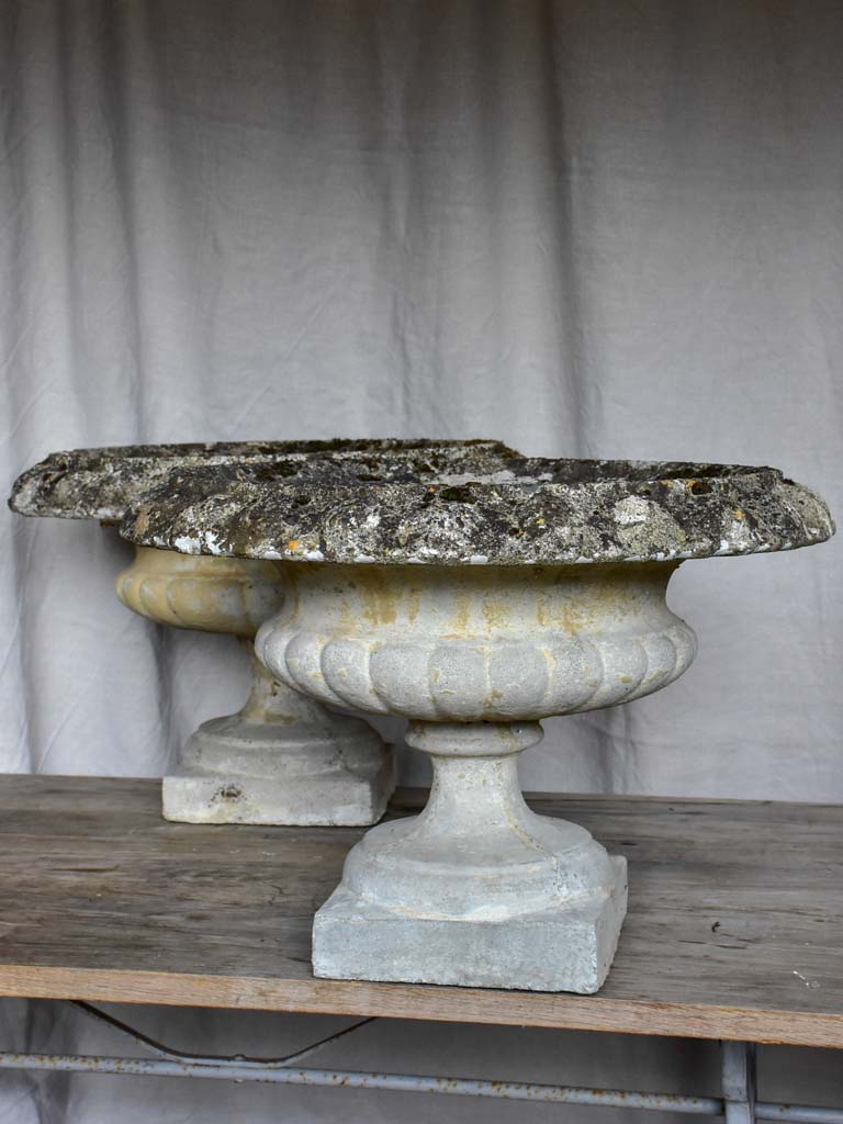 Pair of early 20th Century Chambord garden planters - concrete