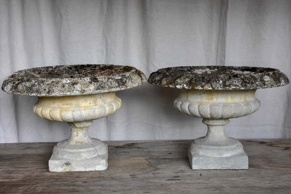 Pair of early 20th Century Chambord garden planters - concrete