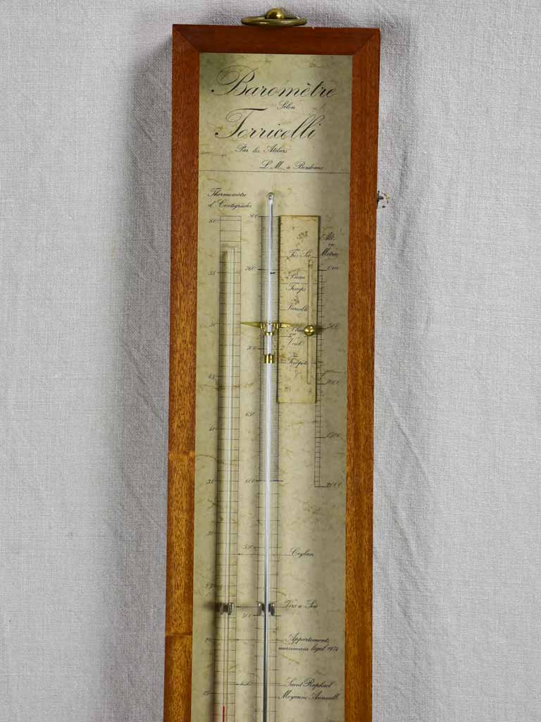 Early 20th Century French mercury barometer 39¾"