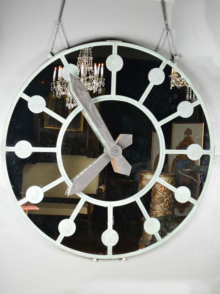 Extra large 19th century copper clock with mirror 66¼"