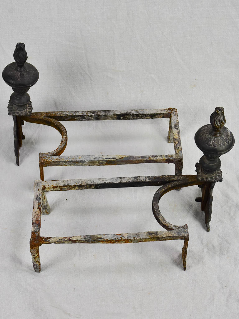 Pair of 17th Century French fireplace andirons