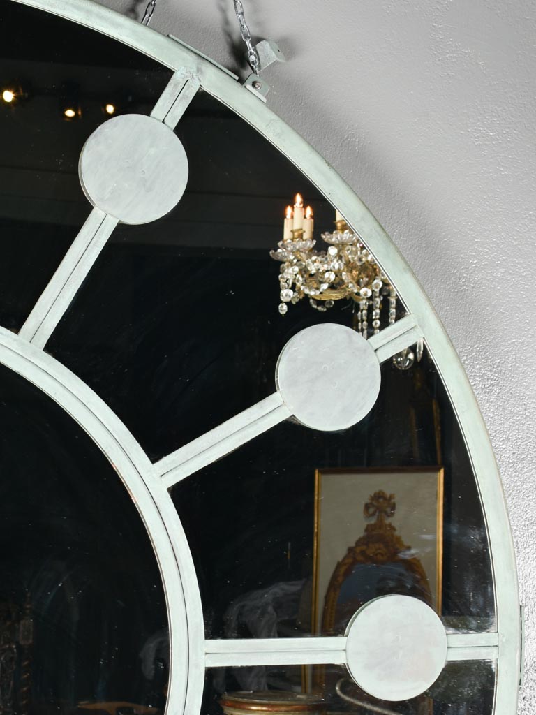Extra large 19th century copper clock with mirror 66¼"